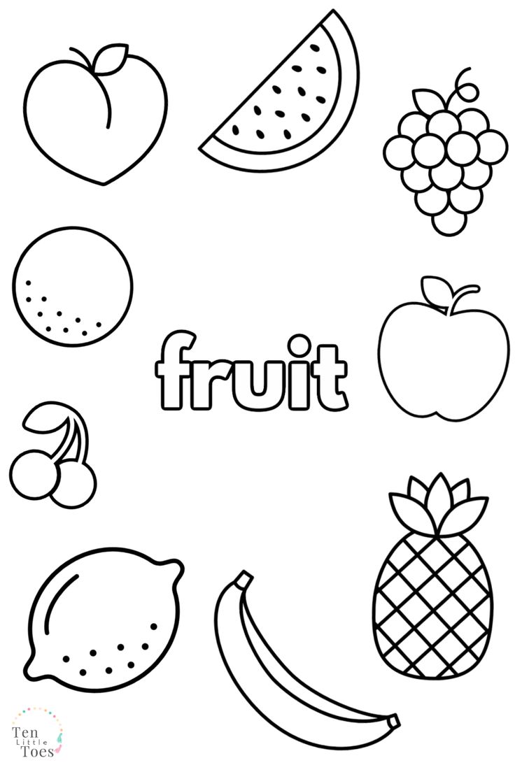 Printable Easy Fruit Coloring Pages