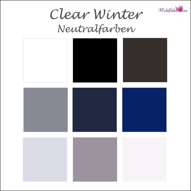 the color scheme for clear winter neutraffahren is shown in black and white