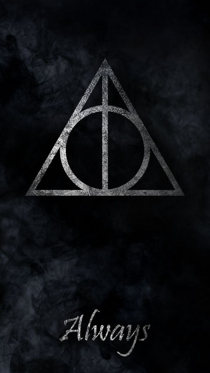 the deathly symbol for harry potter's house is shown in black and white