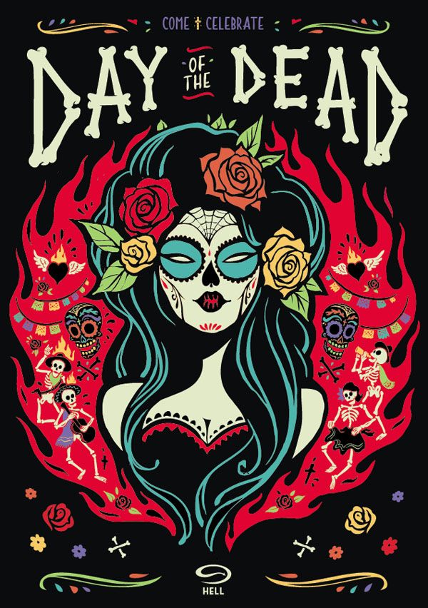 Day of the Dead poster Mexican Day Of The Dead, Day Of The Dead Art, Day Of The Dead Skull, Psy Art, Day Of Dead, The Day Of The Dead, Sugar Skull Art, Arte Inspo, Arte Fantasy