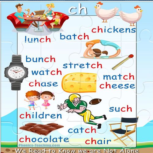 ch words - FREE Electronic Jigsaw Puzzle = Great for phonics practice ...