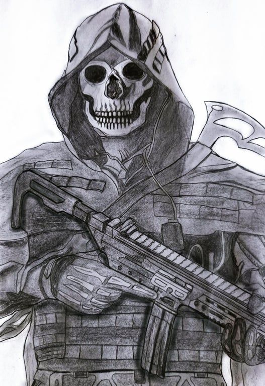 Call Of Duty Sketch, Drawing Of Ghost, Drawing Ideas Ghost, Ghost Cod Drawing, Cod Drawing, Drawing Ghost, Ghost Mw2, Simon Riley Ghost, Ghost Simon Riley