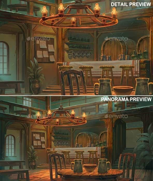 two different views of a dining room and kitchen in an old time style house with wooden furniture