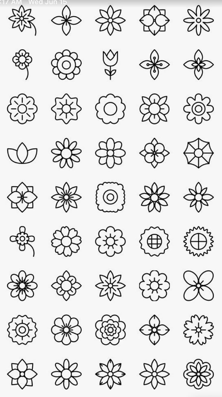 the different types of flowers are shown in black and white