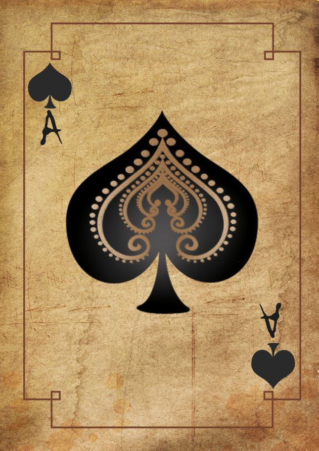 an ace playing card with four spades and hearts on the front, as well as two