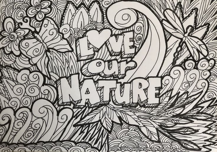 a drawing with the words love out nature on it