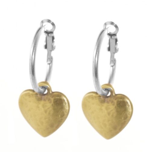 Danon jewellery, Danon: Gold Hammered Heart Hoop Earrings Heart Hoop Earrings, Sterling Silver Jewellery, Fashion Jewellery, Boutique Jewelry, Heart Jewelry, Silver Jewellery, Dream Wardrobe, Jewellery And Watches, Beautiful Jewelry