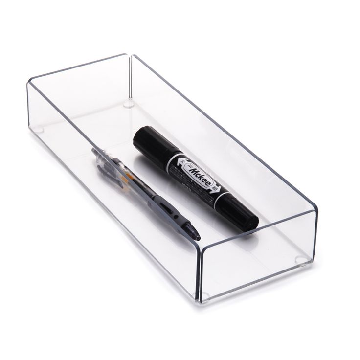 a pen is sitting in a clear holder