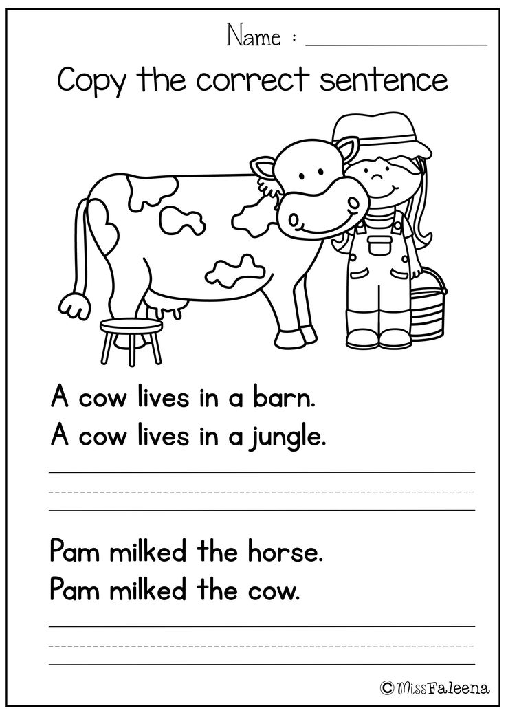 a worksheet for children to learn how to write the correct sentence