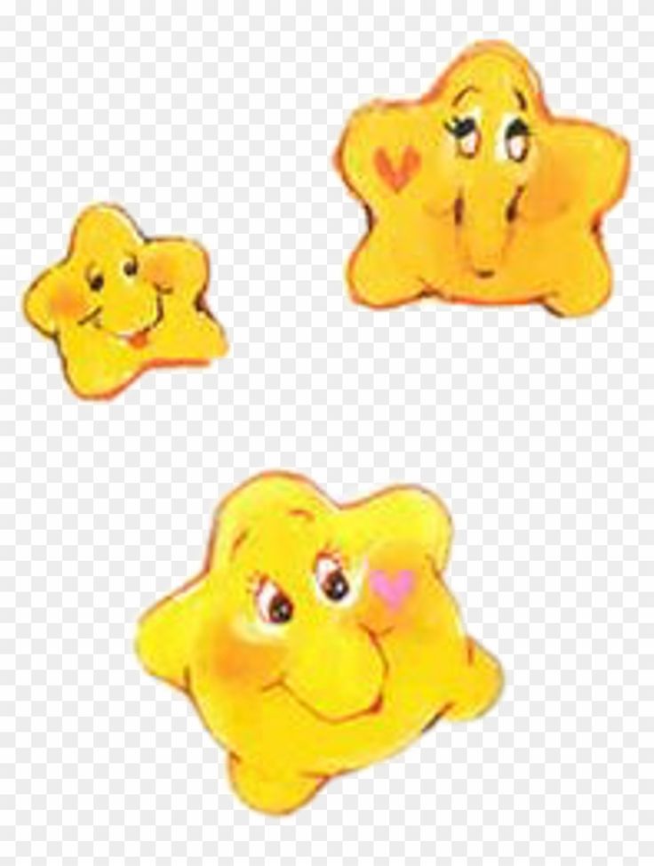 three yellow stars with faces drawn on them