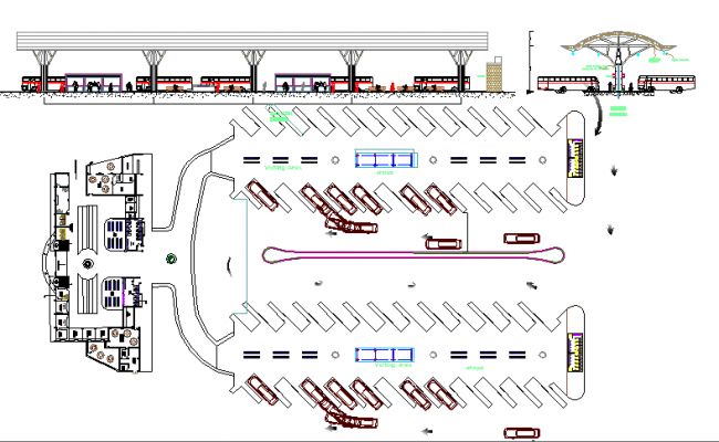 an architectural drawing of a train station