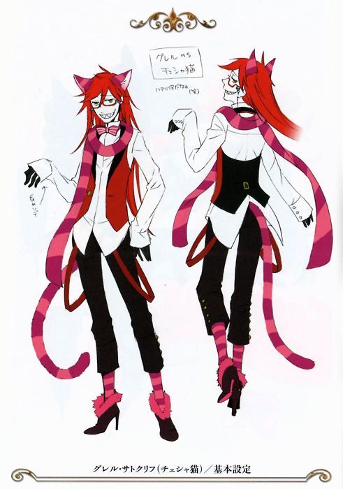 an anime character with red hair and black pants is standing next to another character in pink