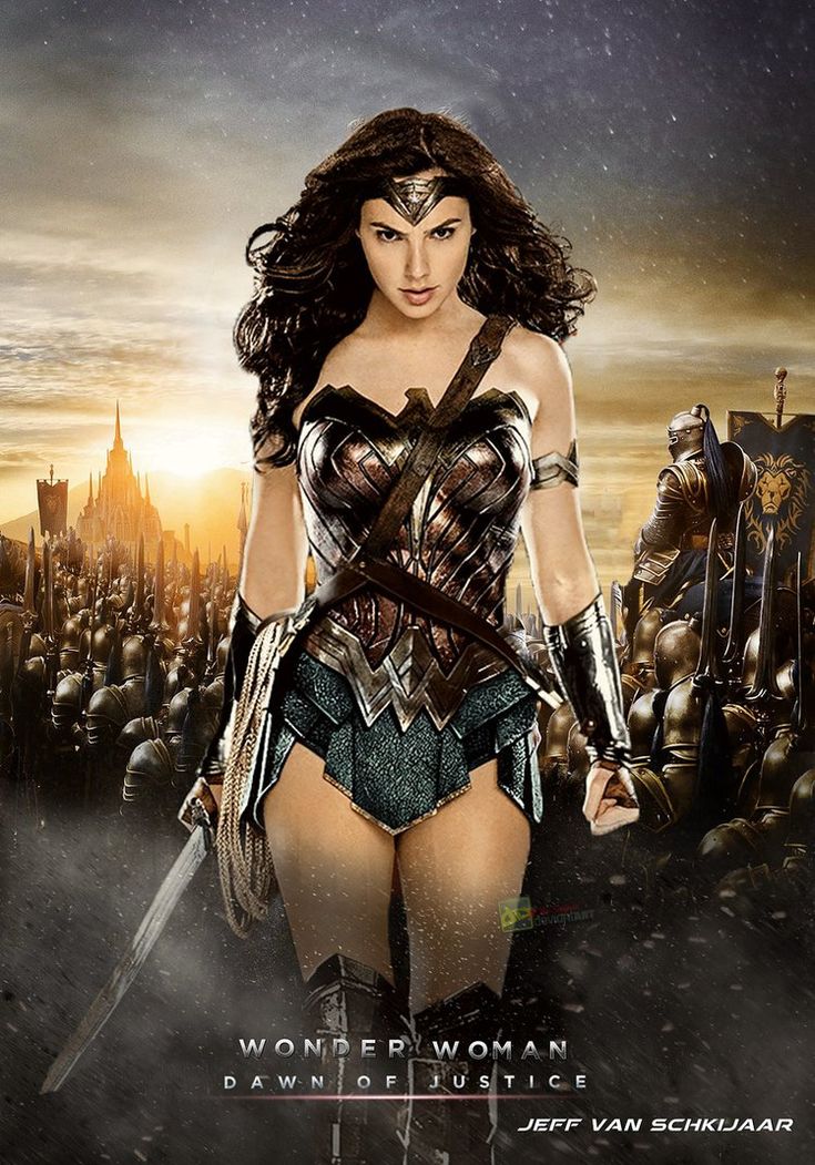 the poster for wonder woman is shown in this image