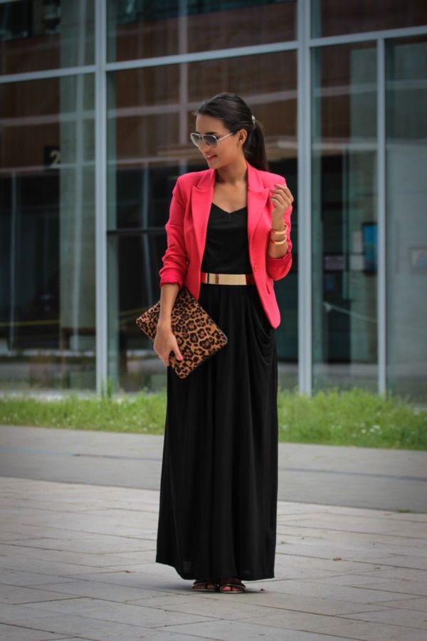 40 Ways to Wear Blazer over Maxi Skirt | http://hercanvas.com/ways-to-wear-blazer-over-maxi-skirt/ Maxi Skirt Blazer, Black Maxi Dress Outfit, Trendy Blazers, Blazer Outfits For Women, Maxi Outfits, Maxi Dress Outfit, Chique Outfits, Maxi Skirt Outfits, Elegante Casual