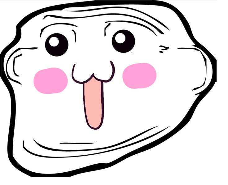 an image of a cartoon face with pink eyes and tongue sticking out to the side