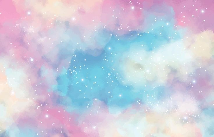 an abstract background with stars and clouds in pastel colors on a pink blue sky