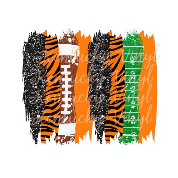 an orange, black and white football with the word's on it is next to a