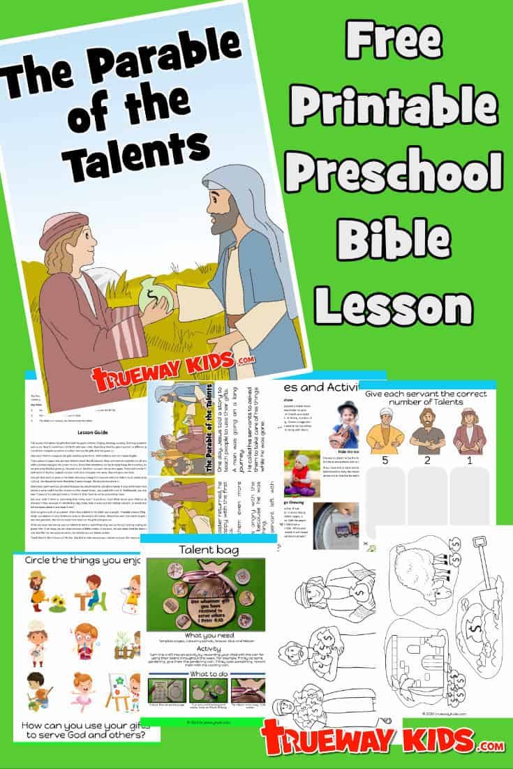 The Parable of the Talents preschool Bible lesson | Preschool bible ...