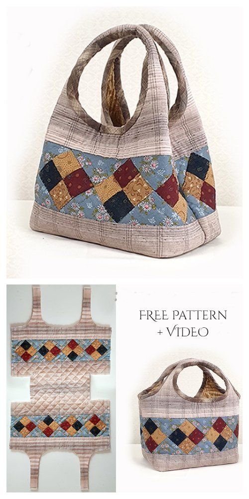 DIY Two-Way Quilt Handbag Free Sewing Pattern + Video | Fabric Art DIY