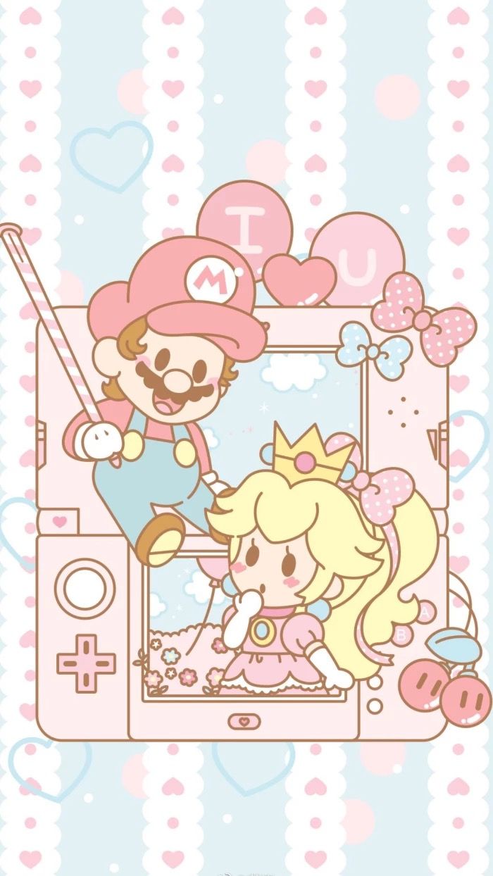 the nintendo wii game console with mario and princess peach