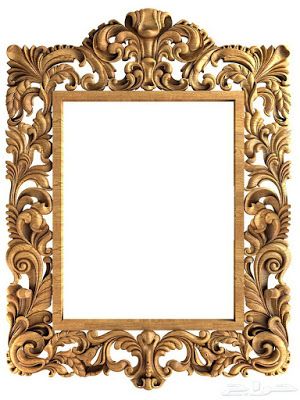 an ornate gold frame with scrolls and leaves on it, isolated against a white background