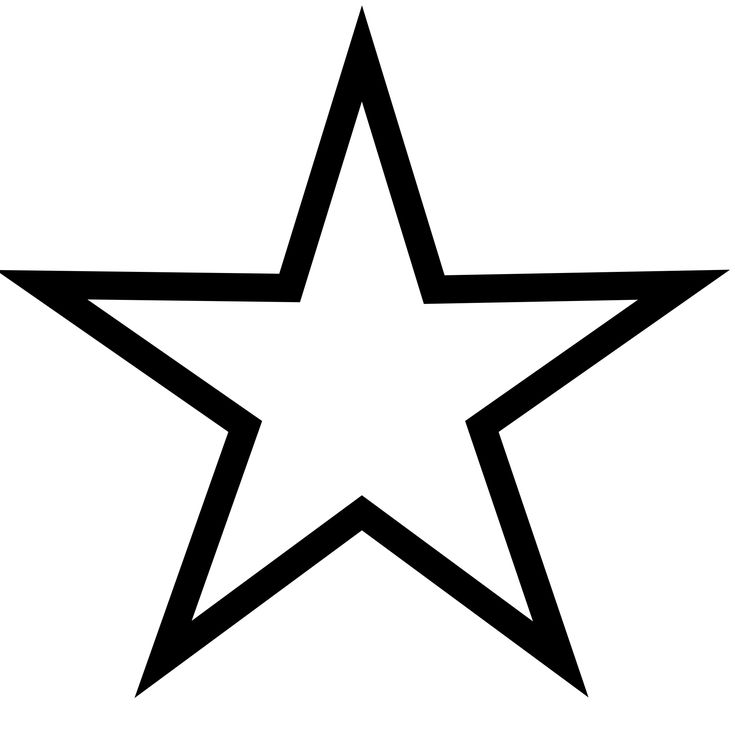 a black and white image of a star with one side facing the viewer, on a white background