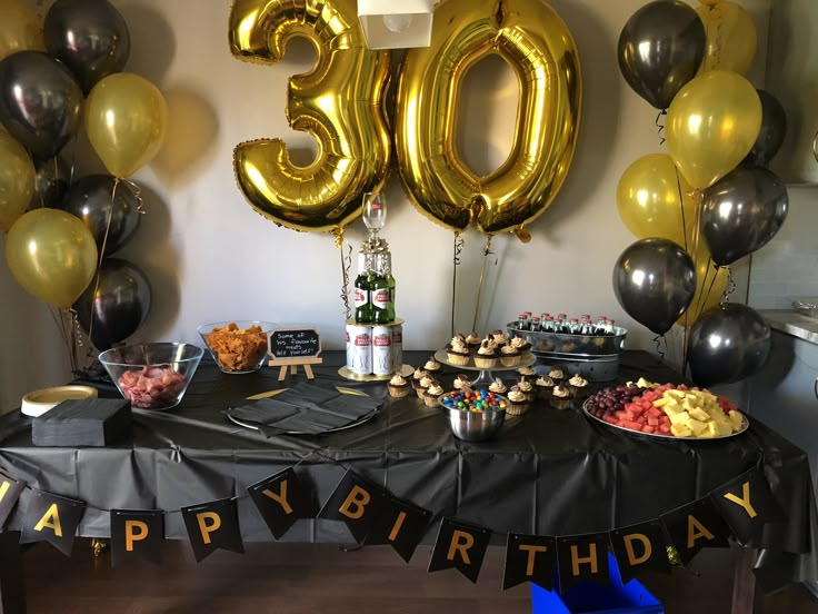 30th Birthday decor for him! | 30th birthday decorations, Surprise ...