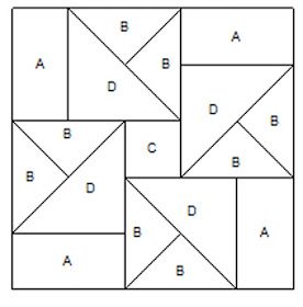 the block is made up of four squares