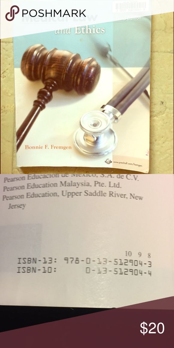 Medical Law & ethics Medical Law & ethics 3rd edition ISBN 9780135129043 Bonnie F. Fremgen  Make me an offer Other Make Me An Offer, Medical, 10 Things, Women Shopping