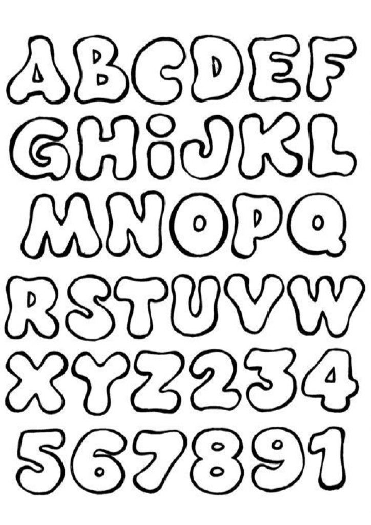 the alphabet is drawn in black and white