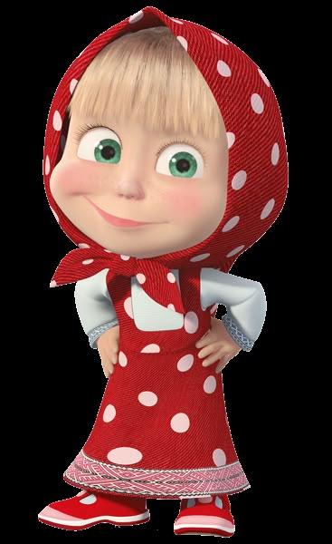 Masha with Red Dress Transparent PNG Clip Art Image | Masha and the ...