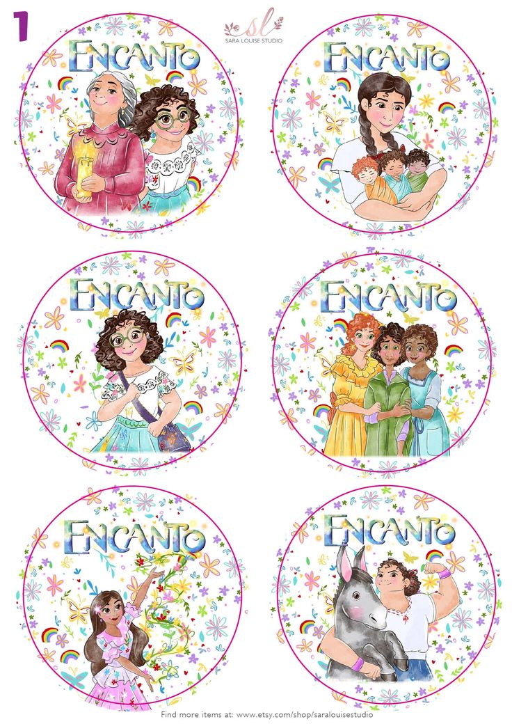 four disney princess plates with the words england and an image of snowflakes on them