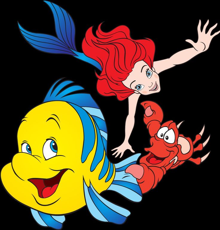 Flounder, Ariel, and Sebastian Clipart The Little Mermaid | The little ...