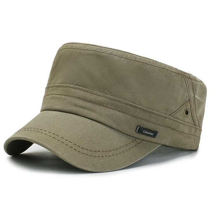 You can wear this Military Cap by Innovato Design when you are camping or hiking. As you trek to the campsite, you need protection from the sun's heat so this hat is good for you. It works by preventing the UV rays from touching your head so you'll always feel cool. It comes with air vents on the crown so you'll definitely feel the wind gushing inside whenever you feel warm. Aside from its functionality, this hat is exceptional when it comes to style. It will be perfect for your casual outfit or your camping attire. Made from cotton material, this hat makes a breathable and lightweight headwear that you can trust all the time. Its flat top adds personality to your look too. It comes in a solid color so you'll easily match it with your clothes. This is ideal for all seasons.  Product Highli Breathable Flat Cap For Summer, Summer Breathable Flat Cap, Outdoor Flat Cap, Casual Outdoor Trucker Hat, Breathable Hat For Spring Outdoor Activities, Summer Flat Cap For Outdoor, Spring Breathable Hat For Outdoor Activities, Spring Baseball Cap For Outdoor Activities, Summer Outdoor Flat Cap