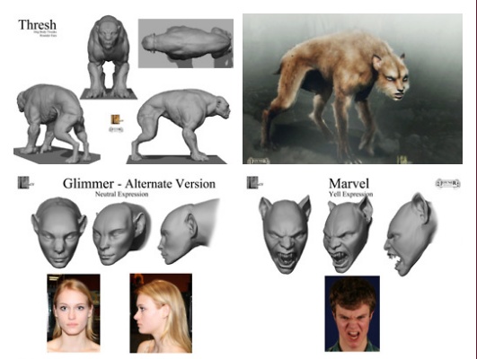 an image of some animals that are in the same position as people's heads