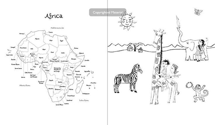 Africa Coloring Book in 2021 | Coloring books, Africa map, Forest ...