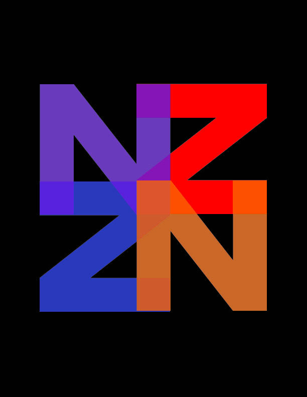 the letter n is made up of colorful squares