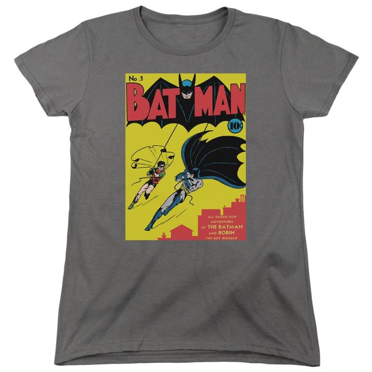 Batman - Batman First Short Sleeve Women's Tee First Batman, Robin The Boy Wonder, Batman Batman, Womens T Shirt, State Art, Cotton Shorts, Fashion Games, Mens Tank Tops, Dc Comics