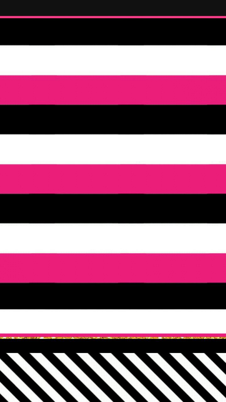 a pink and black striped wallpaper with horizontal stripes