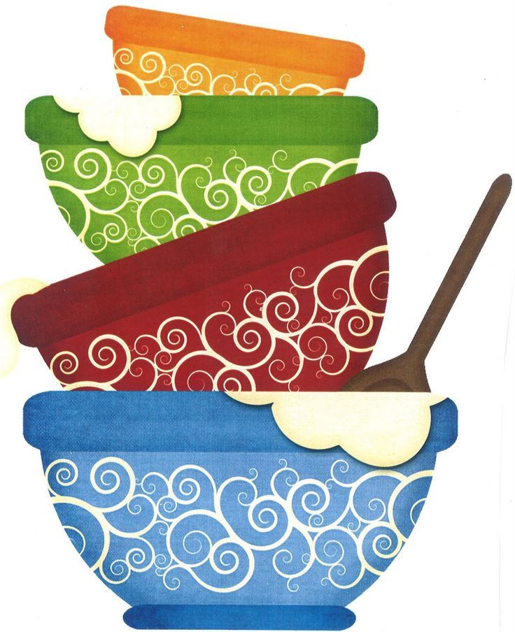 an image of colorful bowls stacked on top of each other with spoons in them