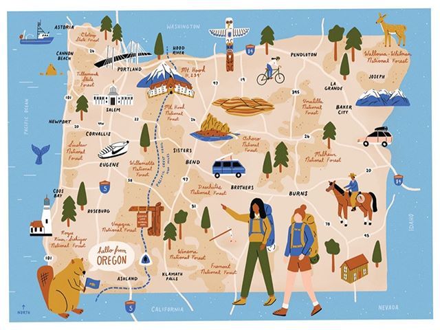 a map with people and animals in the middle of it, along with other things to see