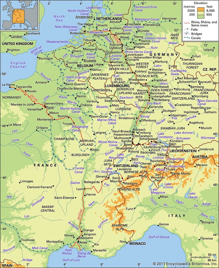 a map of germany with all the major cities and towns on it's sides