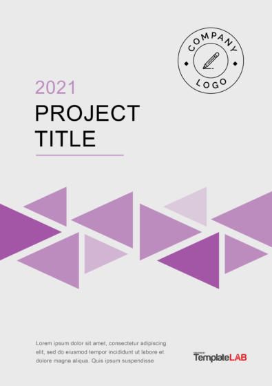 the project title is shown in this purple and white brochure, with an image of