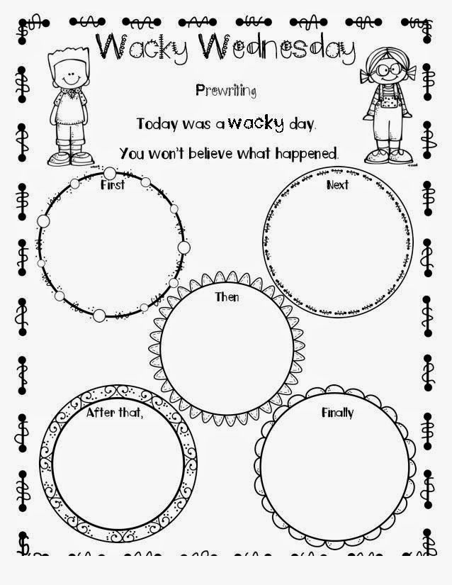 a printable worksheet with three circles and the words wacky wednesday