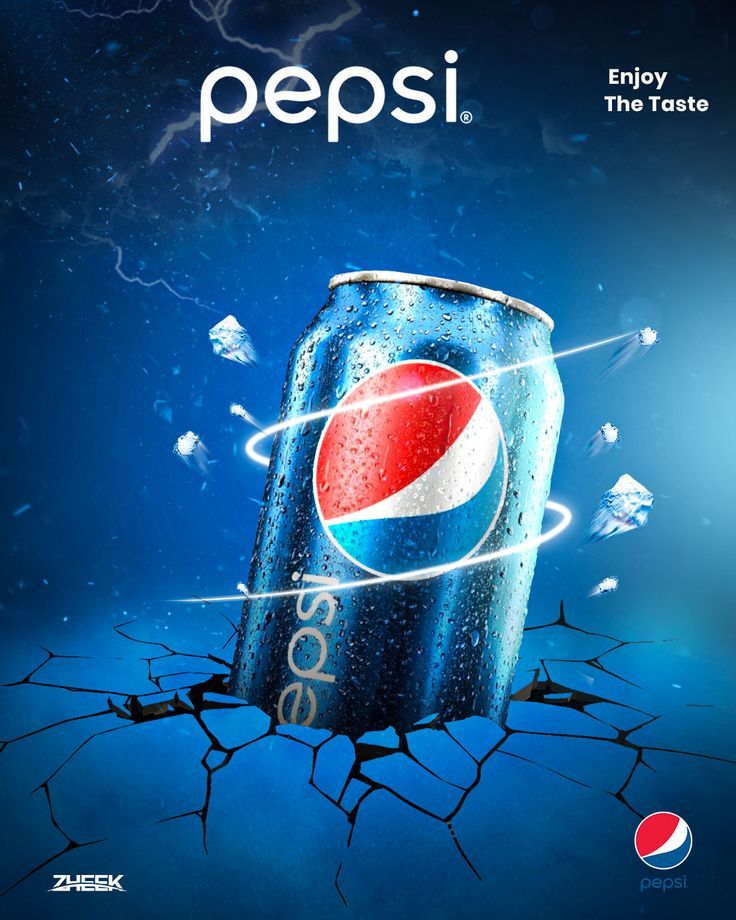 a can of pepsi on the cracked ground