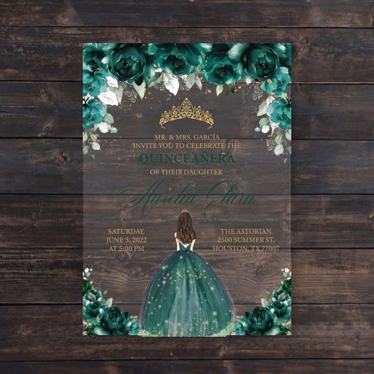 Pin by Abeer Al-faeq on بطاقة زفاف | Acrylic invitations, Green ...