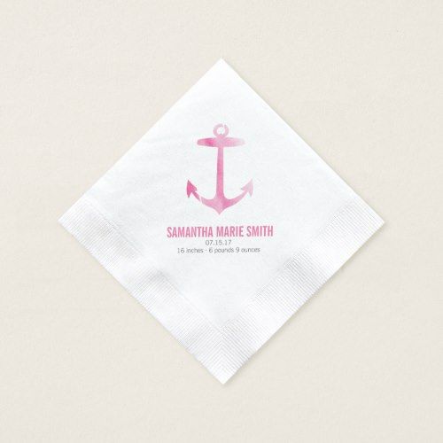 a napkin with an anchor on it and the name san antonio marc smith written in pink