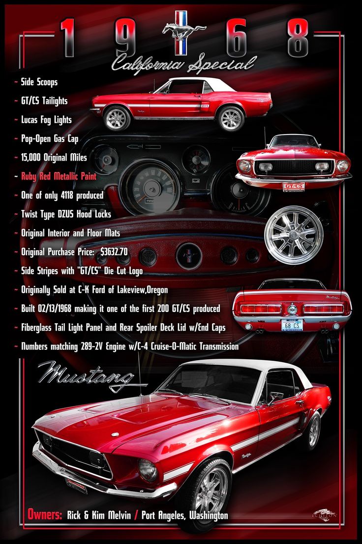 an image of a red mustang car with its hood up and the numbers on it