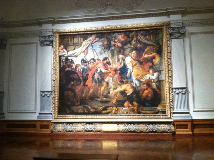 a large painting on display in a museum