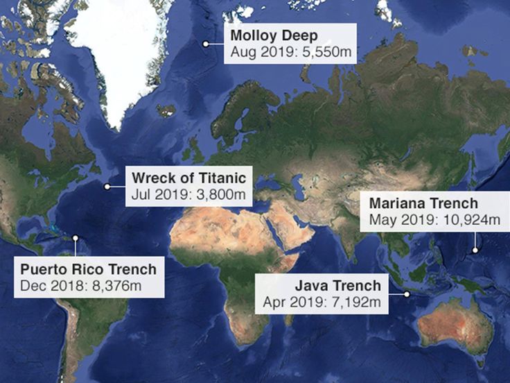 the world map shows where veccov's deepest dives are in place